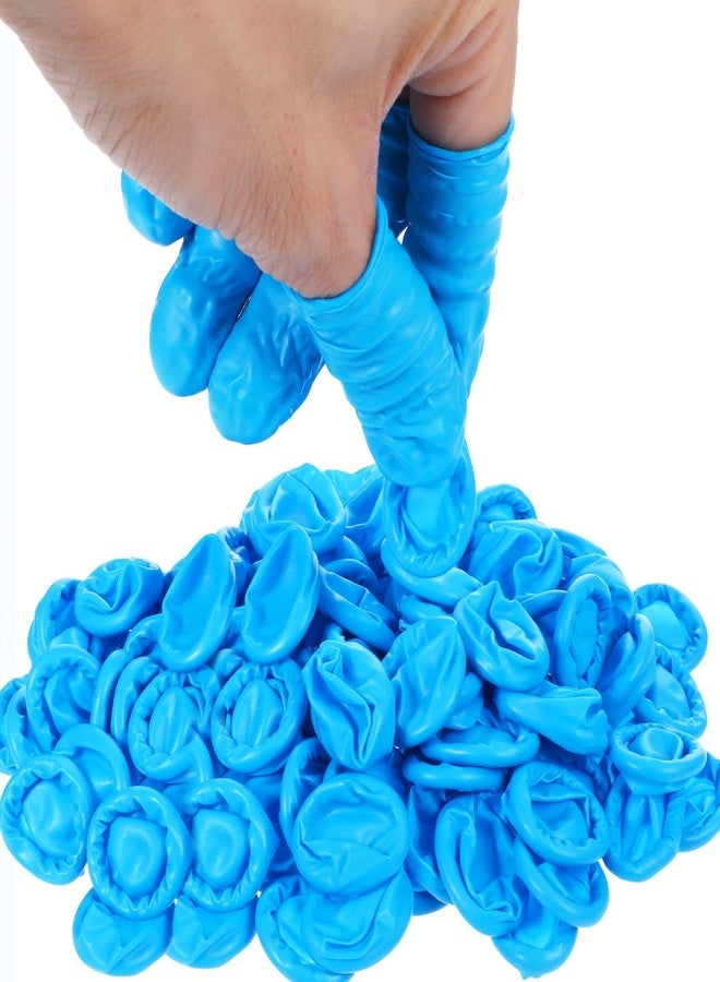 Kifmurase 400 PCS Large Disposable Nitrile Finger Cots, Non-allergenic No Powder Finger Protectors, Finger Covers for Beauty, Manicure, Massage, Electronic Repair (Blue) - Image 1